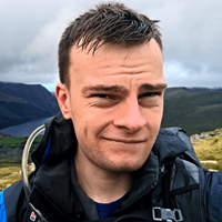 Stephen Pammenter coming down Snowdon in Snowdonia, Wales